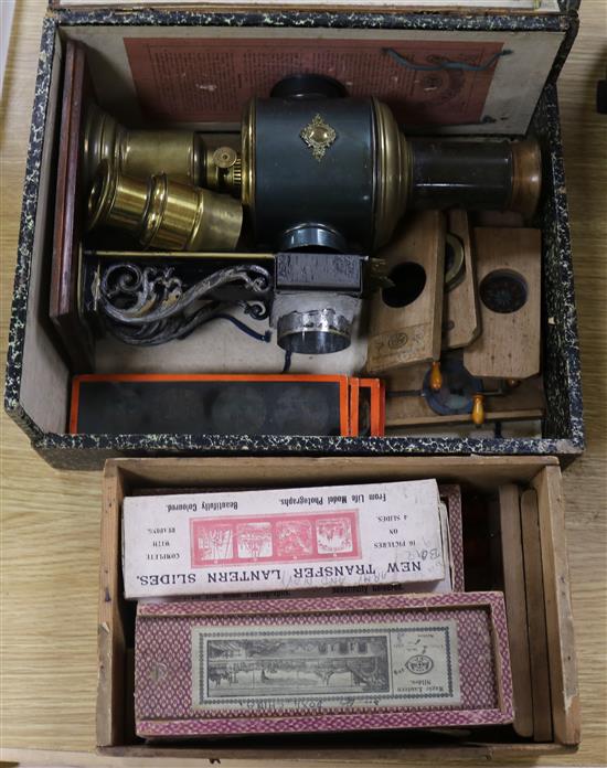 A magic lantern and slides